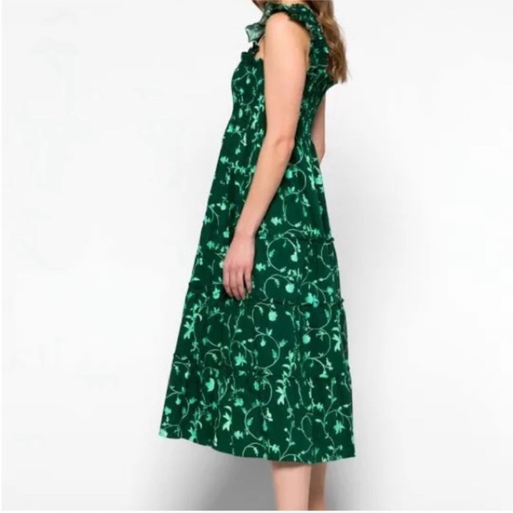 Hill House Green Floral Midi Dress - Picture 3 of 8